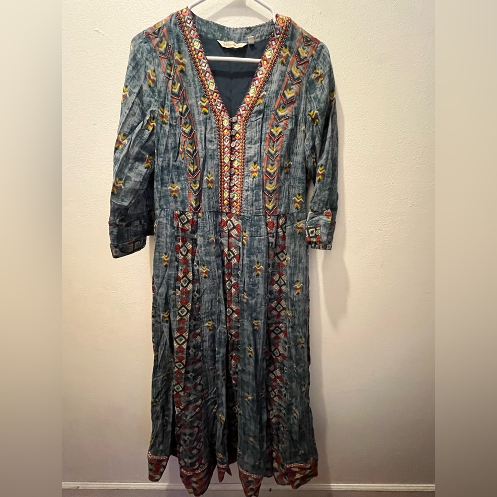 Soft Surroundings Multicolor Embroidered Dress